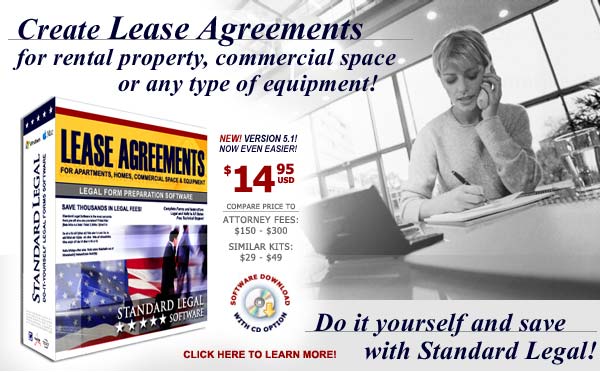 do it yourself Lease Agreements software from Standard Legal