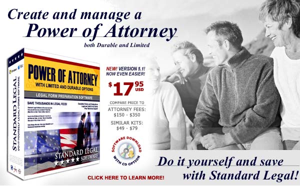 do it yourself Power of Attorney software from Standard Legal