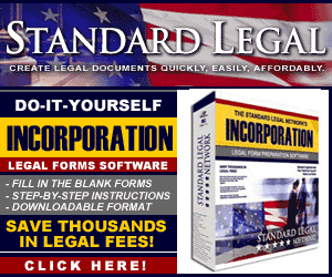 do it yourself Incorporation software from Standard Legal